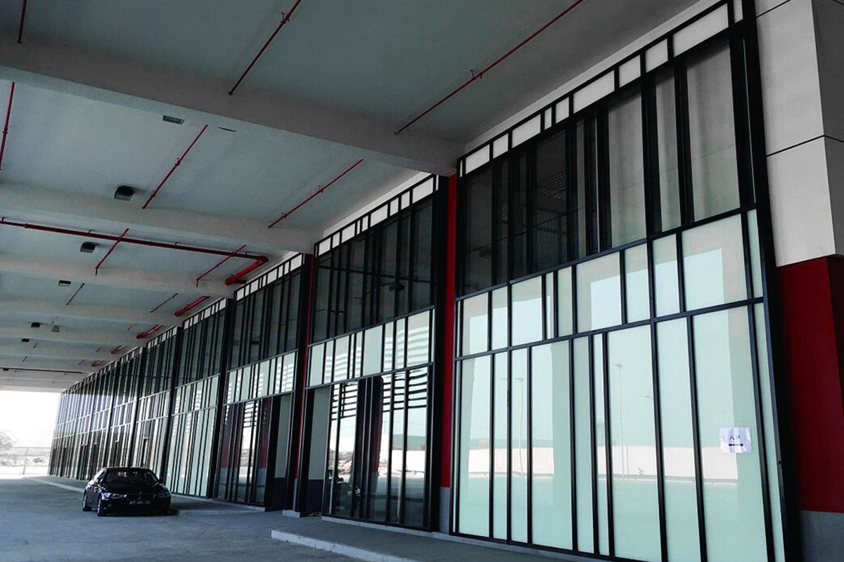 Porta de vidro resistente ao fogo