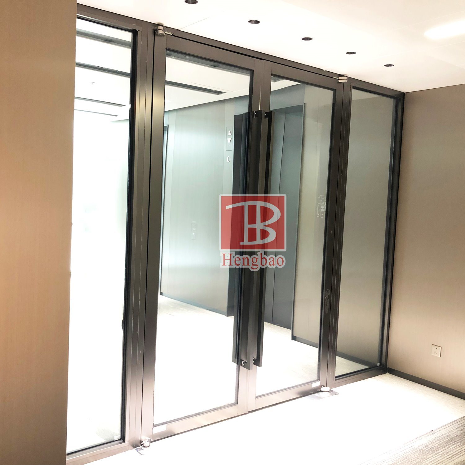 Padrão australiano como porta de vidro com classificação de fogo